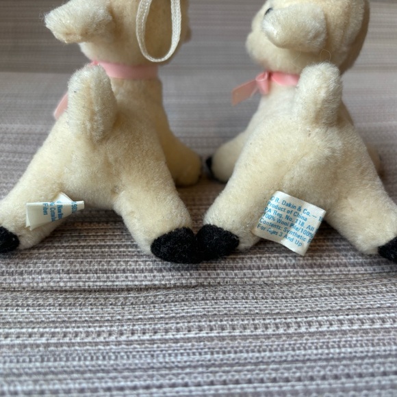 Rare (2) -Vtg. R Dakin Wool Lamb 1983 Mini 3.5" Plush Sheep Collectibles - Picture 11 of 13